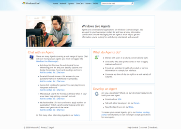 Windows Live Agents Website (2009)